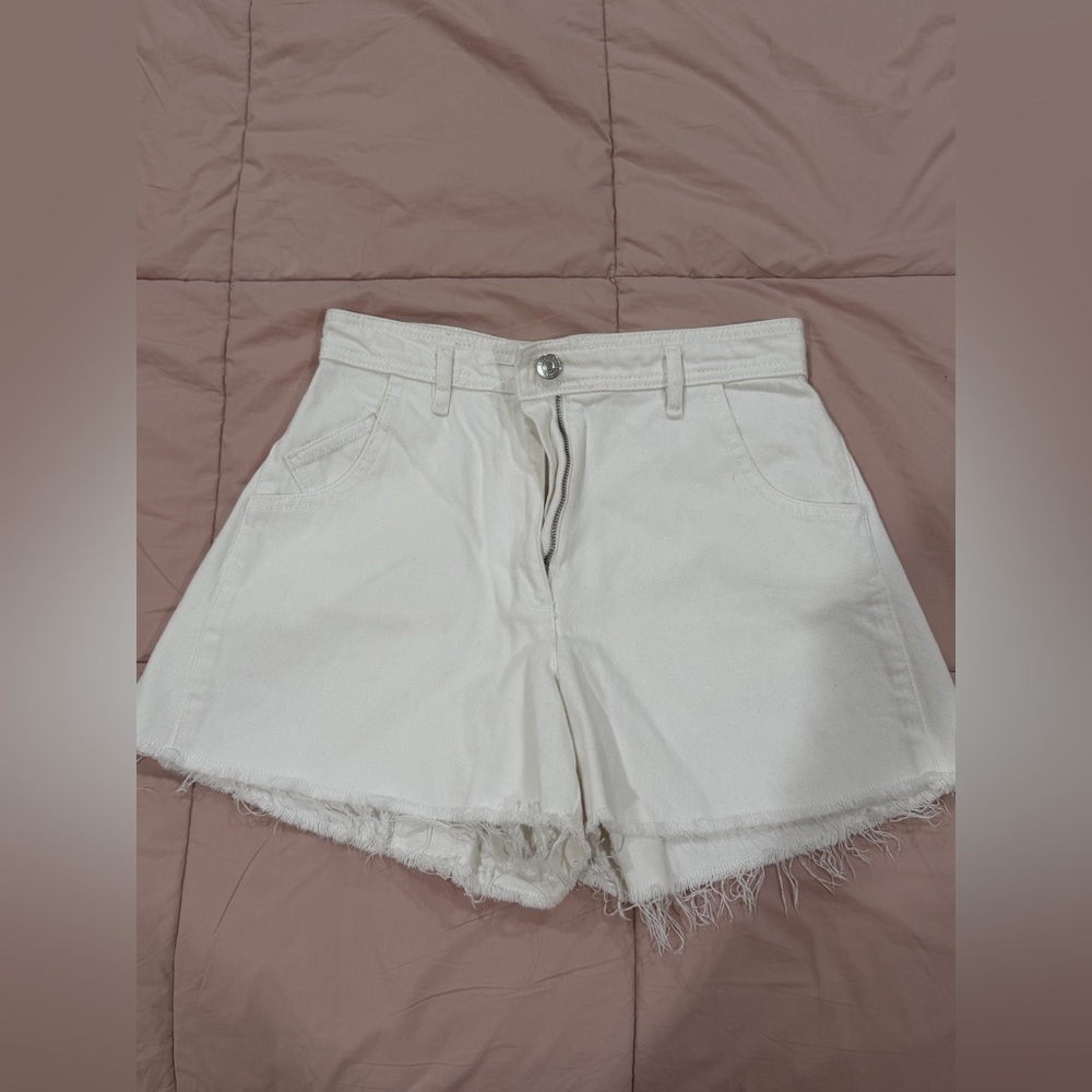 Maje white jean shorts in size 38EU/6US